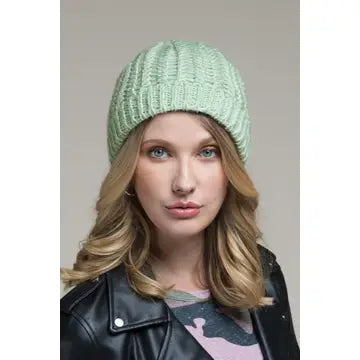 Mint Rib Knit Beanie Hat - Athena's Fashion Boutique