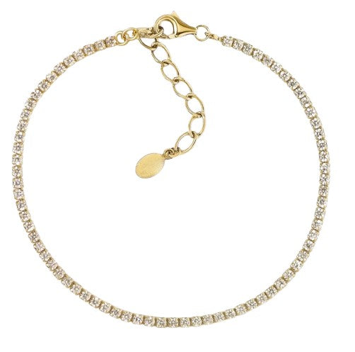 Bracelet Tennis Style Crystal and Gold