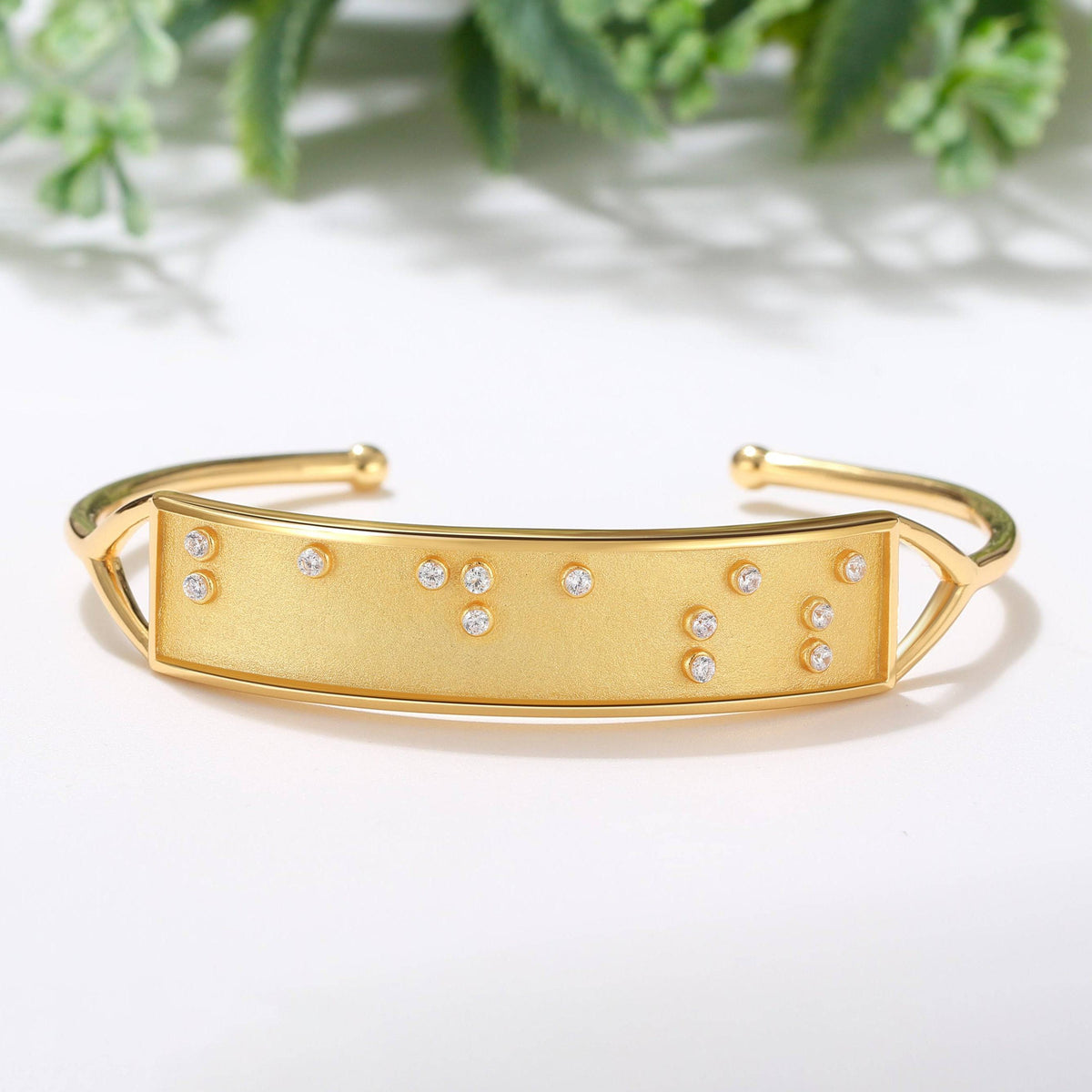 Touchstone Badass Cuff Gold "Badass" in Braille Crystals