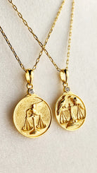 Gold Zodiac Libra Necklaces two Versions
