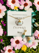Raw Natural Gemstone Nugget Birthstone Necklace - May Emerald
