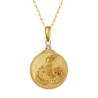 Gold Zodiac Capricorn Medallion Necklace