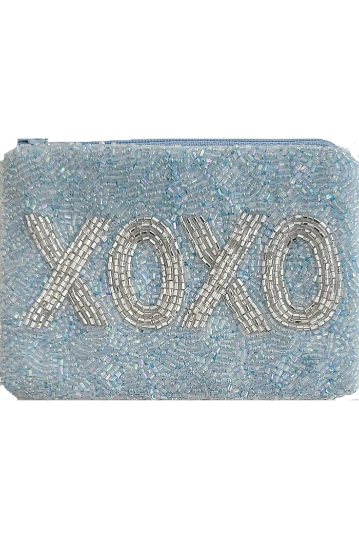 Silver XOXO on Light Blue Main