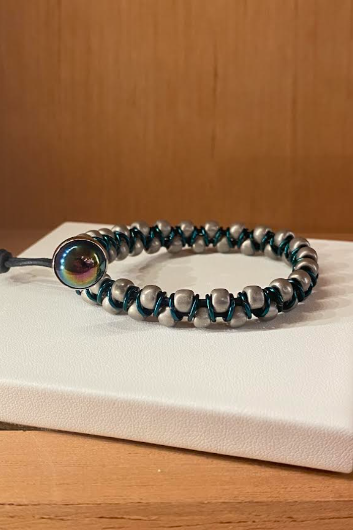 Silver Beans W/ Oil Slick Button Main