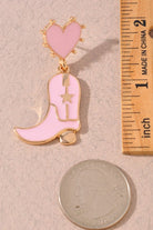 Western CowGirl Boot Heart Post Earrings - Yayas Glam & Gift Shop