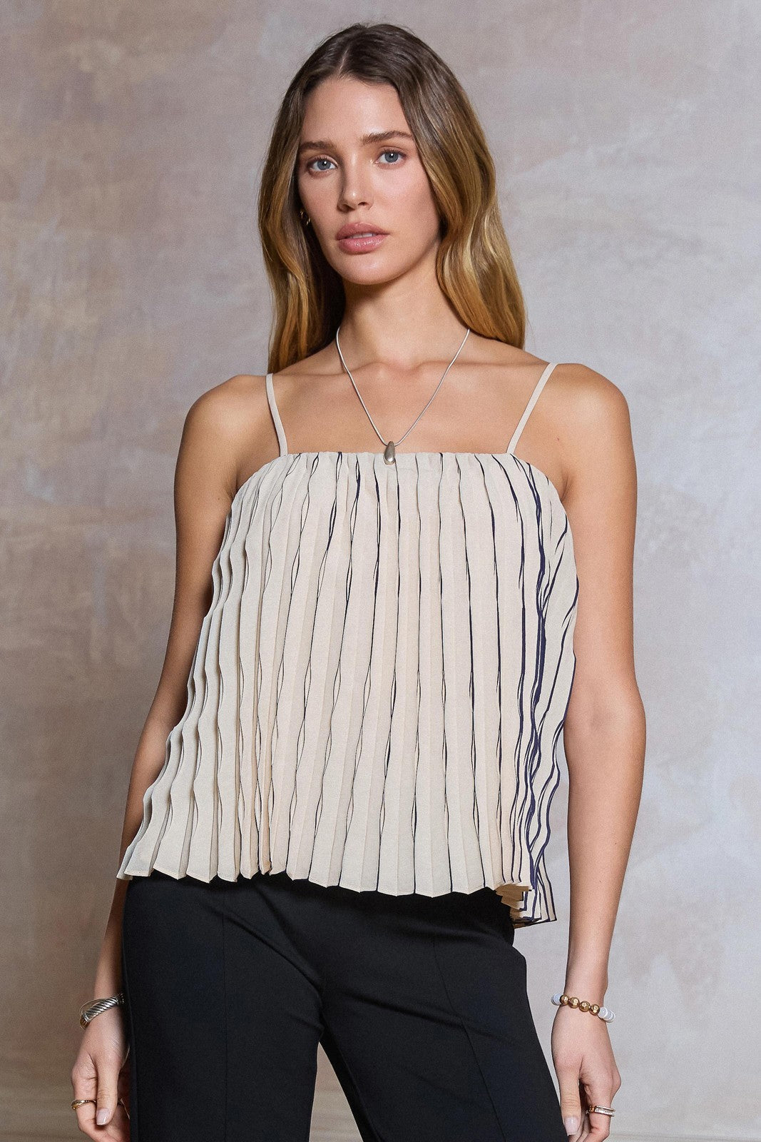 Current Air | Janice Sleeveless Pleated Top | Sweetest Stitch RVA
