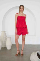 Moon River | Vivian Tie Strap Scallop Top | Sweetest Stitch Boutique 