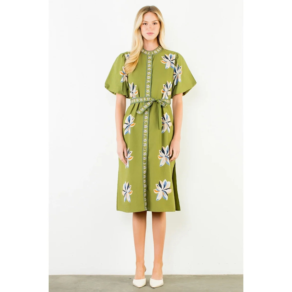 THML | Celine Floral Mid Dress | Sweetest Stitch Boutique Richmond VA