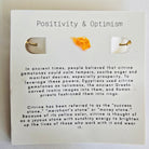 November Birthstone information on a card with text about positivity, optimism, and citrine gemstones.