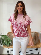 Entro | Sienna Floral Mock Neck Top | Sweetest Stitch Boutique 