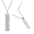 Touchstone You Got This Bar Necklace Silver "You Got This" in Braille Crystals and engraved in plain text on reverse