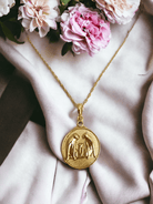 Gold Zodiac Gemini Medallion Necklace