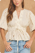 Strut & Bolt | Tracie Puff Sleeve Peplum Top | Sweetest Stitch Boutique