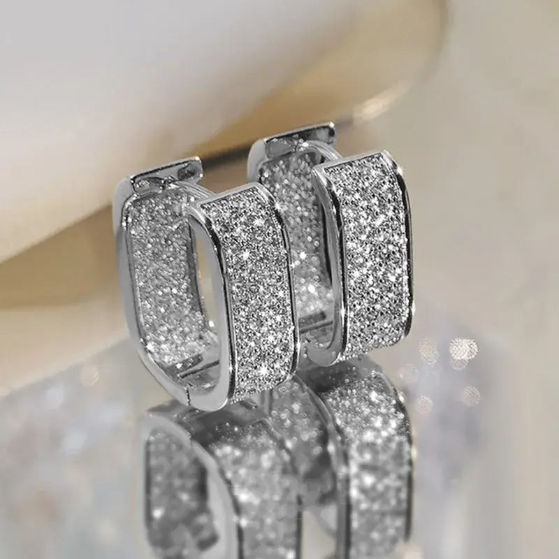 Gold U Shaped Diamond Earrings - Yayas Glam & Gift Shop