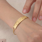 Touchstone 'Clarity' Cuff Braille Crystals Gold on Model