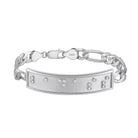 Touchstone Badass ID Link Bracelet in Silver with Braille Crystals