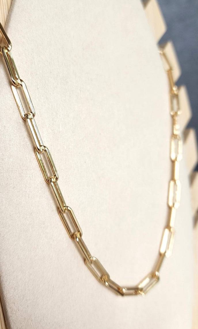 Gold Filled Medium Link Paper Clip Chain Necklace