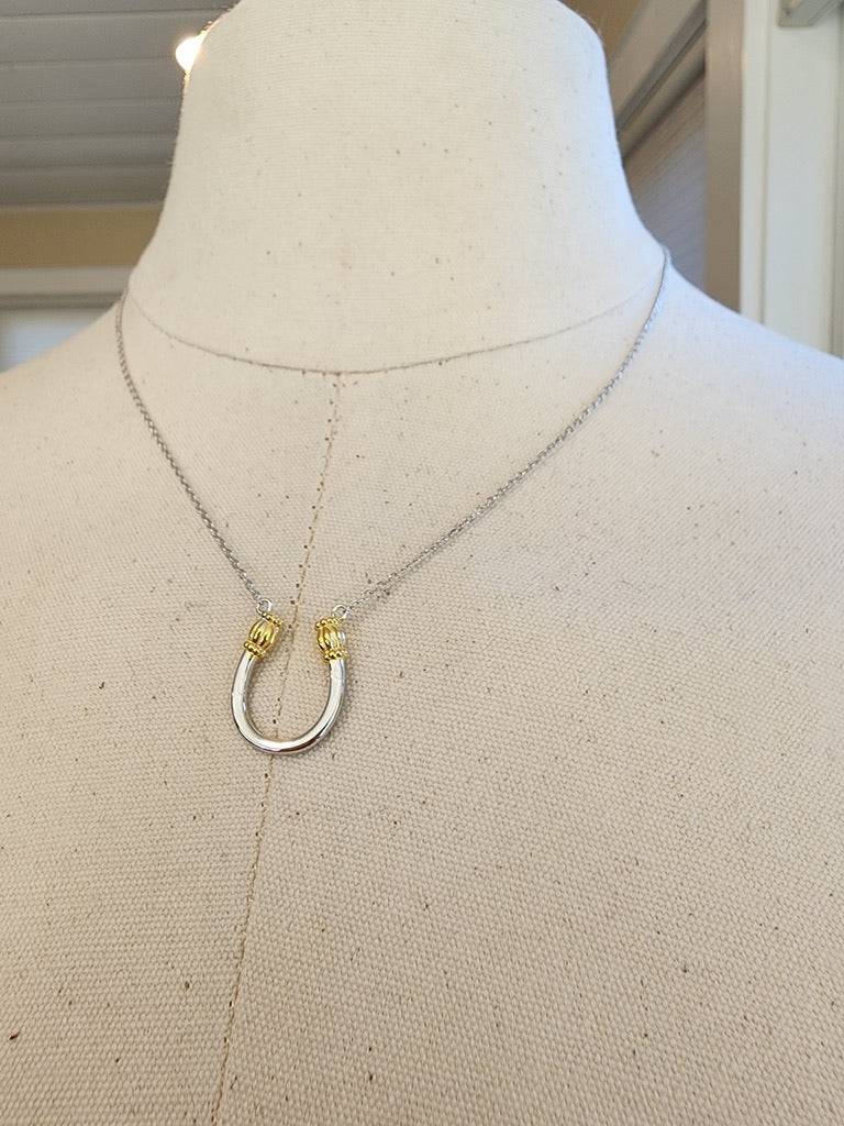 Feeling Lucky Reversible Silver Horseshoe Necklace