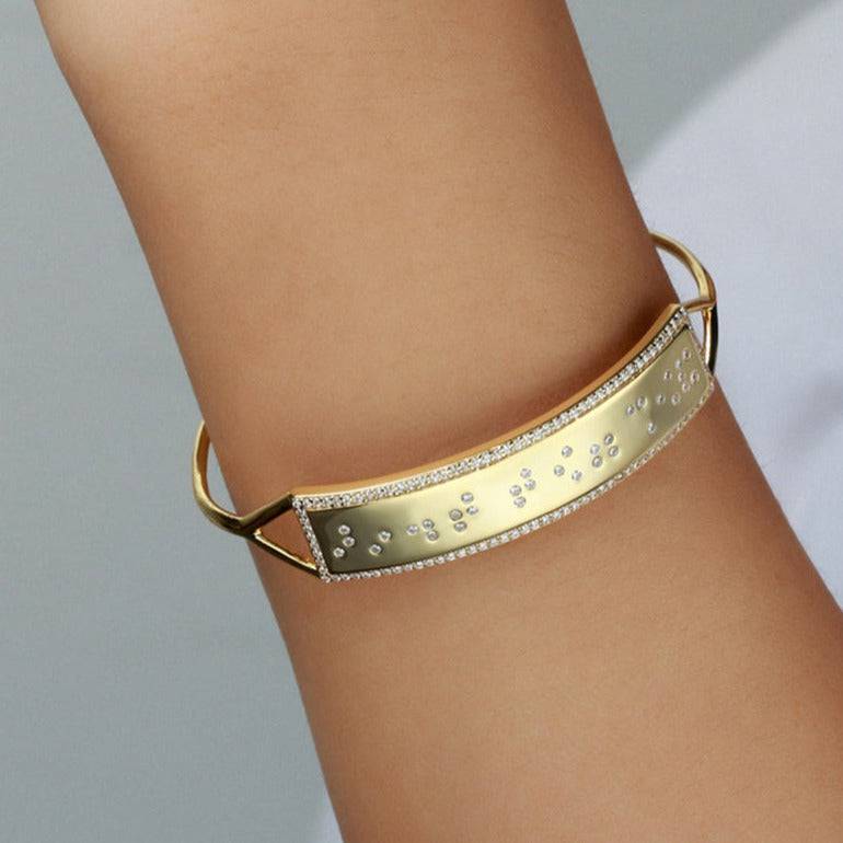 Touchstone You Got This Bling Bracelet Gold on model