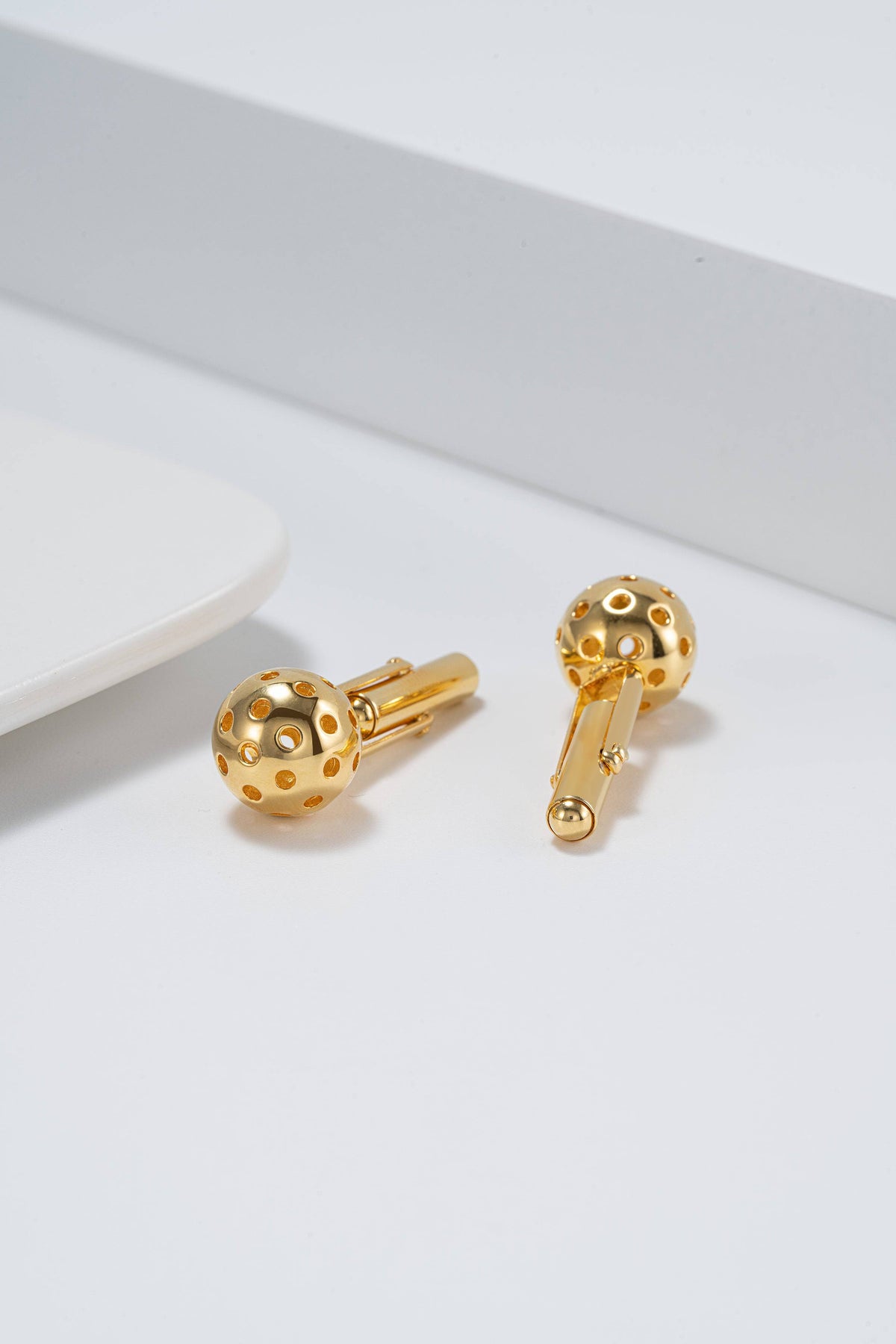 Pickleball Cuff Links Gold Ball