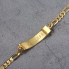 Touchstone 'Fearless' Engraved Inside ID Link Bracelet in Gold