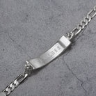 Touchstone 'Fearless' Engraved Inside ID Link Bracelet in Silver