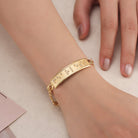 Touchstone Fearless ID Link Bracelet in Gold with Braille Crystals on Model
