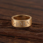 Touchstone Forever Braille Band Ring Brushed Gold with Crystals