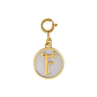 Dainty Fancy Initial Clip on Pendant Charm letter F