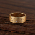 Touchstone HE>i Band Ring Brushed Gold Braille Crystals