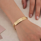 Touchstone 'I Love You' Braille Message in Crystals ID Link Bracelet in Gold on Model
