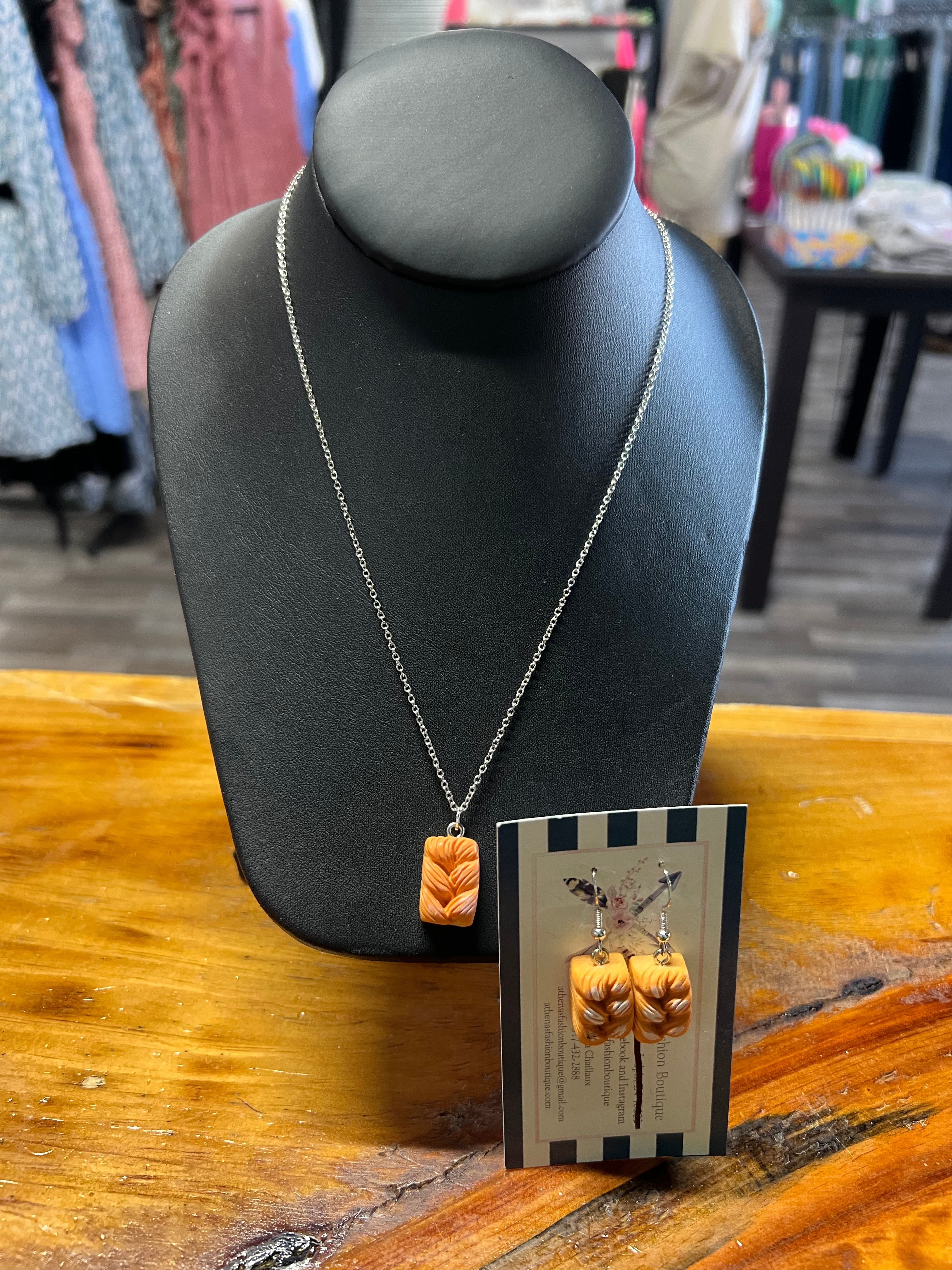 Bread Sterling Silver .925 Hooks Earrings - Athena's Fashion Boutique