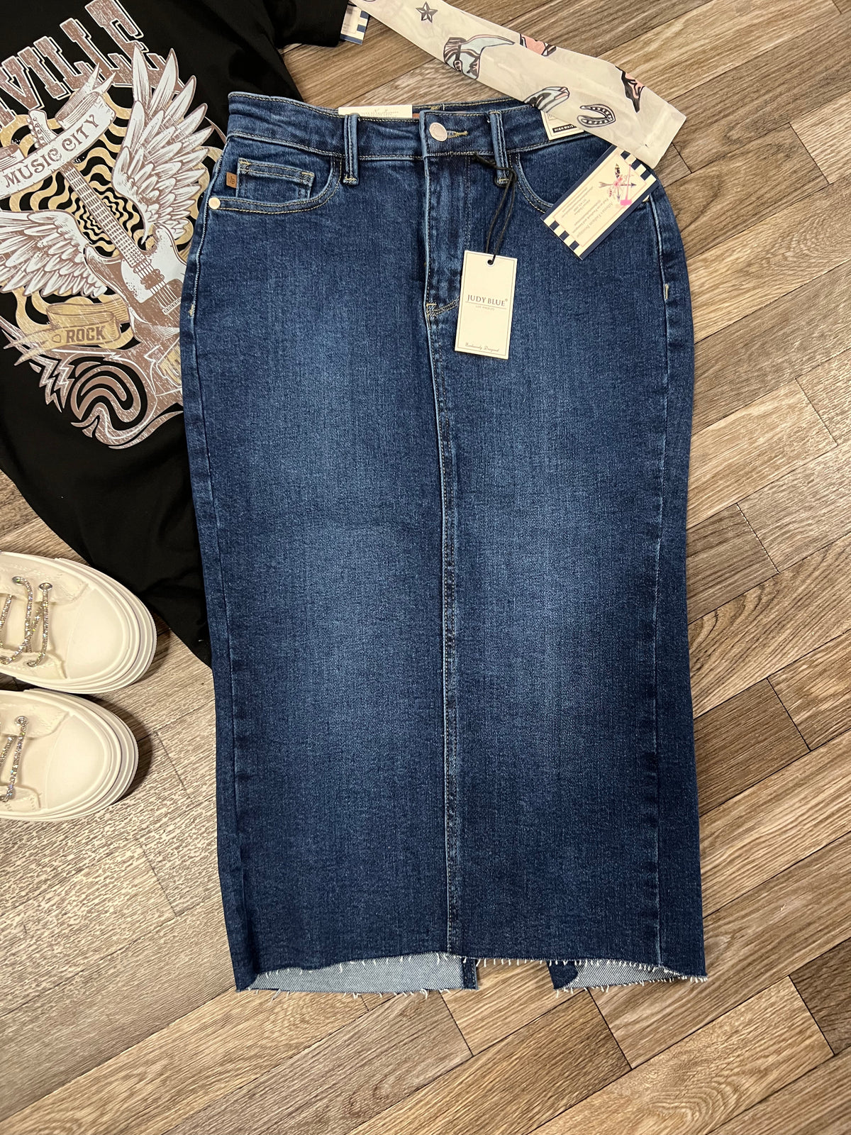 Judy Blue High Waisted Denim Skirt - Athena's Fashion Boutique