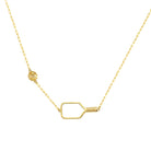 Pickleball Playset Racquet and Ball Gold Necklace