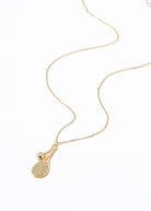 LoveMatch Tennis LOVE Bling Racquet and Ball on CLIP Chain Gold Necklace
