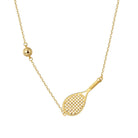 LoveMatch Tennis Ace Racquet and Ball Gold Necklace