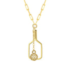 Pickleball The Mini Volley Paddle and Ball Necklace Gold
