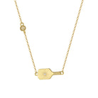 Pickleball The Dainty Dinker Starburst  Paddle with Ball Gold Necklace