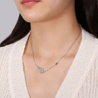 LoveMatch Tennis ACE Bling Silver Racquet and Ball Necklace on model