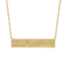 Touchstone You Got This Mini-Bar Necklace Gold with Braille 'You Got This' in Crystals on white background