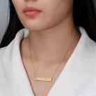 Touchstone You Got This Mini-Bar Necklace with Braille Crystal Gold on model