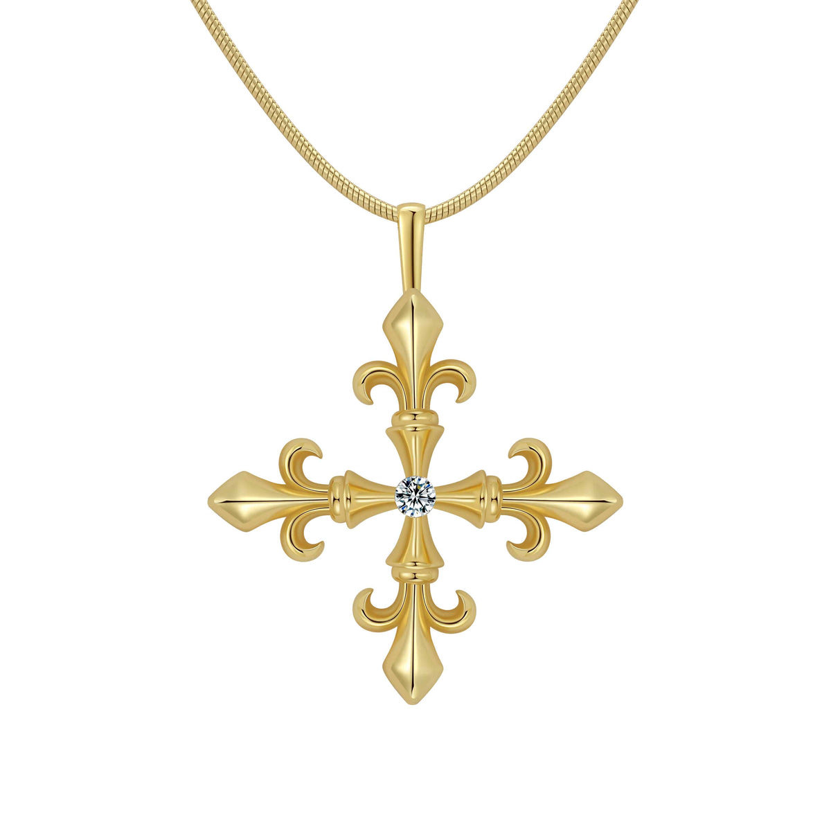 Saints and Saviors Fleur Madrigal Cross Necklace in Gold