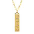 Touchstone Clarity Braille Message in Crystals Bar Necklace Gold