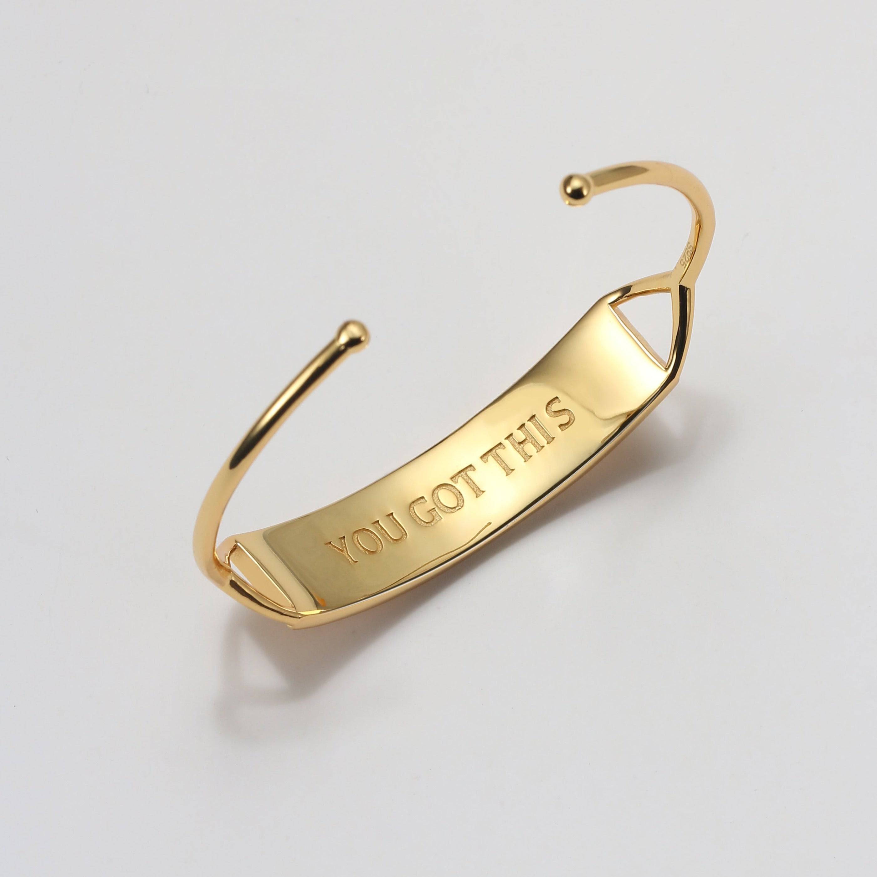 Touchstone You Got This Bling Bracelet Gold "You Got This" engraved on reverse
