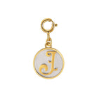 Dainty Fancy Initial Clip on Pendant Charm Letter J