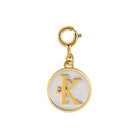 Dainty Fancy Initial Clip on Pendant Charm Letter K