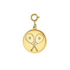 LoveMatch Tennis Heart Disc Clip On Charm with Double Racquets Gold