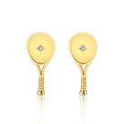 LoveMatch Tennis Racquet Stud Earrings Gold