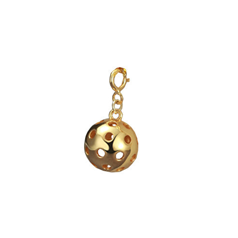 Pickleball Ball Clip On Charm Gold