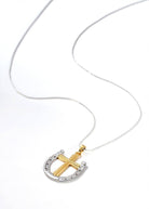 Saints and Saviors Rider's Prayer Two-Tone Necklace on Silver Chain